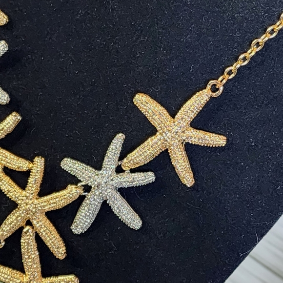 Statement Gold and Silver Starfish Necklace Set New - Picture 5 of 9